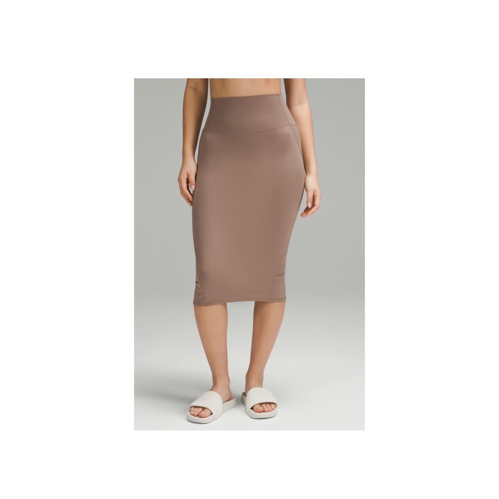 Lululemon Align High-Rise Midi Skirt Java Brown Nulu LW8ALJS Size 10